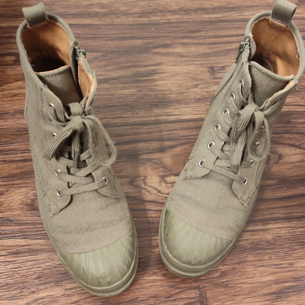 Olive Green High-Top Sneakers